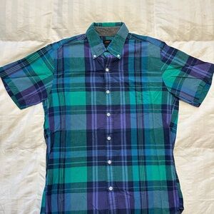 J.Crew Plaid Blue and Green Men's Shirt